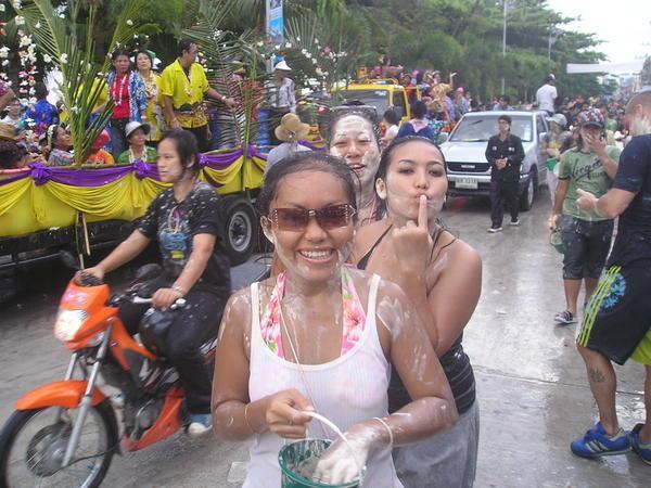 Some local girls having fun with the talc