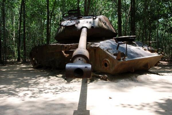 American Tank Stopped By A Landmine