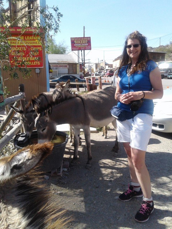 Jan at Oatman with Burrows