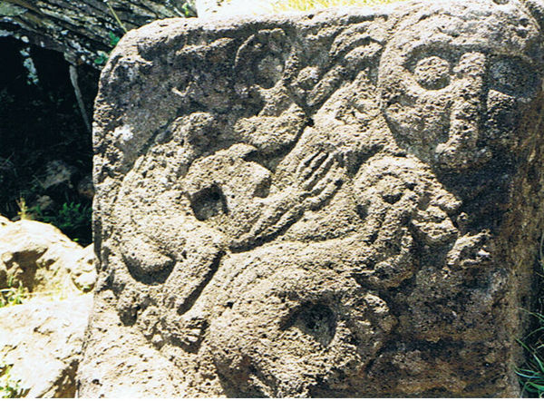 Petroglyphs at the ruins of Orongo