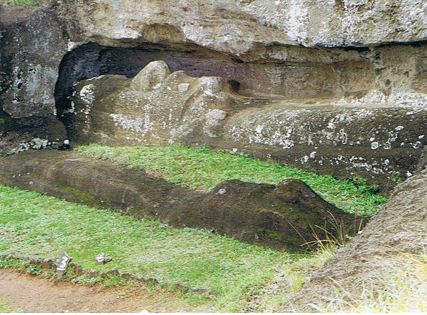Unfinished Moai at Ranu Raraku