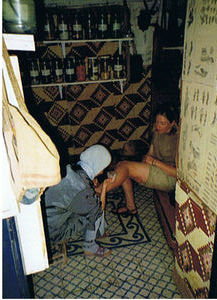 Getting my henna tattoo, Essaouira