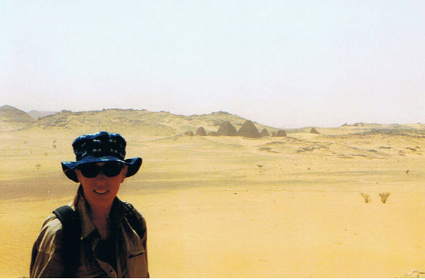 Karen in the desert at Meroe