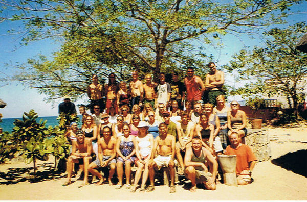 The crew and passengers of Oasis Overlands Trans Africa trucks 2002-2003
