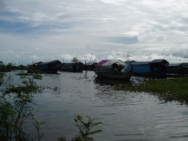 A "village" of boats on the river