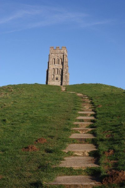 Path leading up the tor to St Michaels Chapel