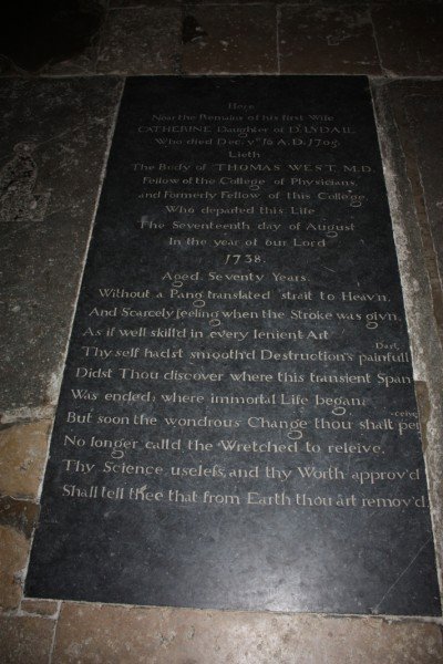 Memorial marker in Merton College Chapel