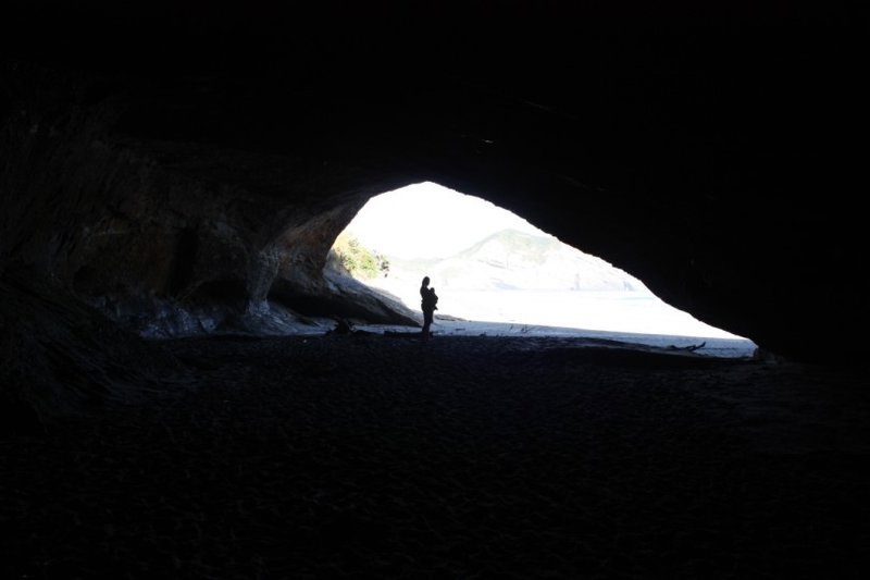 large cave on Wharariki Beach