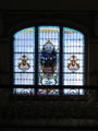 Stained glass window in station