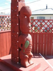 Maori warrier guarding enterance