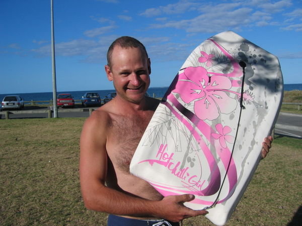 It takes a special man to ride a pink board!