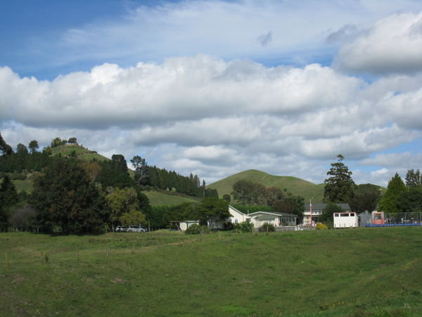 The P school and surrounding hills