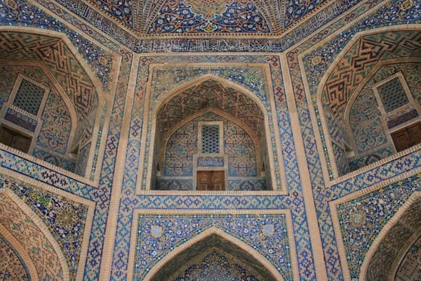 Restored blue tiling - The Registan