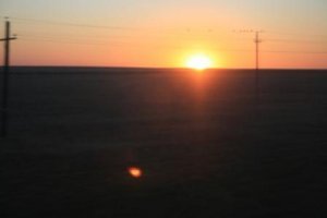 Sunset over the Kazakhstan Desert on the second day