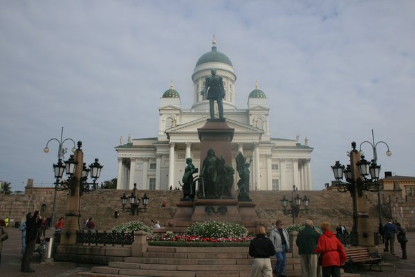 Statue outside Helsinki Cathedral 