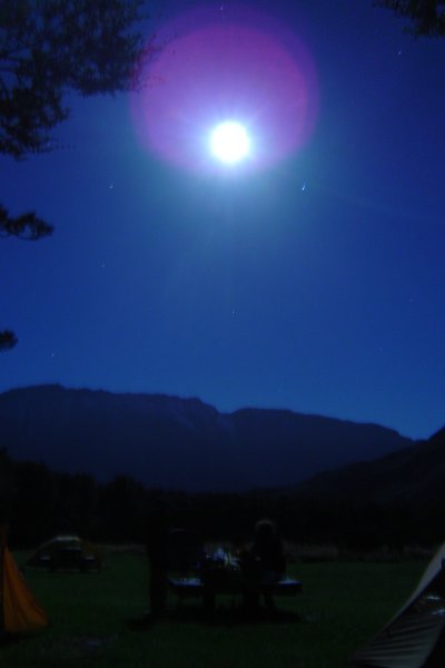 Full moon camping at Lake Sylvan (before the start)