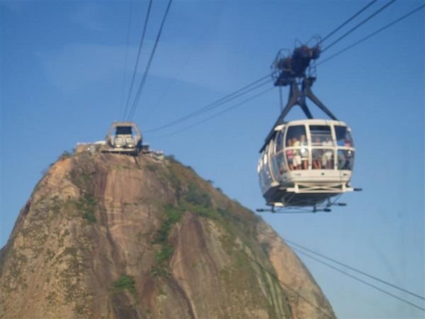 in cable car to sugarloaf mountain
