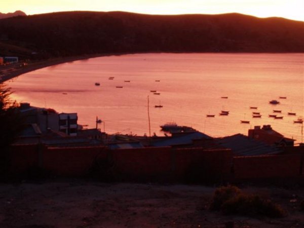 sunset copacbana lake titicaca