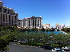 Bellagio pond which wasn't operating due to 'high winds'