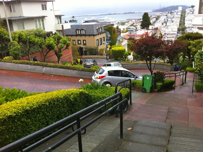 Looking down Lombard St