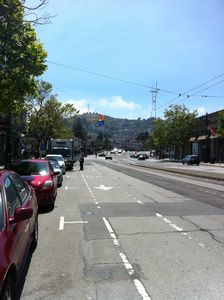 Market Street with Twin Peaks in the background
