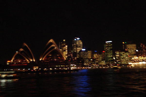 View of harbour at nite