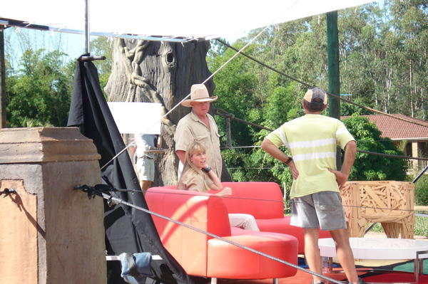 Terri Irwin taping for an upcoming episode of Animal Planet