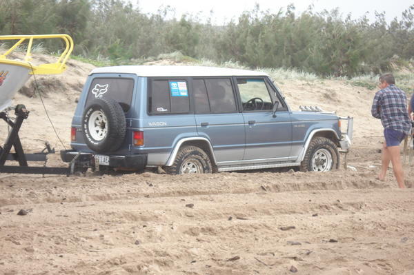 Example boys and girls: Do not get your vehicle stuck in the sand!