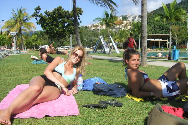 Susan and Enrica at Airlie Beach Lagoon 