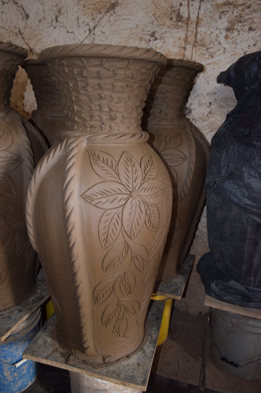 unpainted ceramic pot