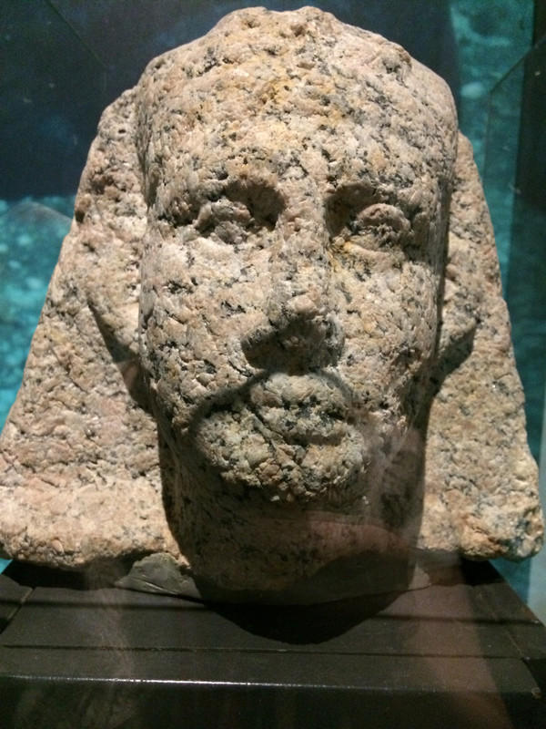 this bust was found underwater, badly damaged