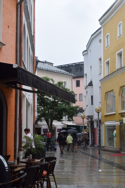 Shopping in Passau in the rain