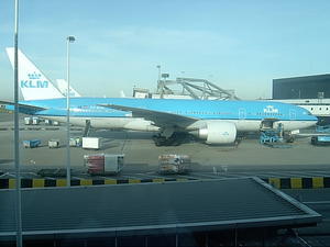 KLM B 777 At Schiphol Amsterdam Airport