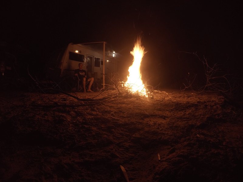 Towns River open fire camping