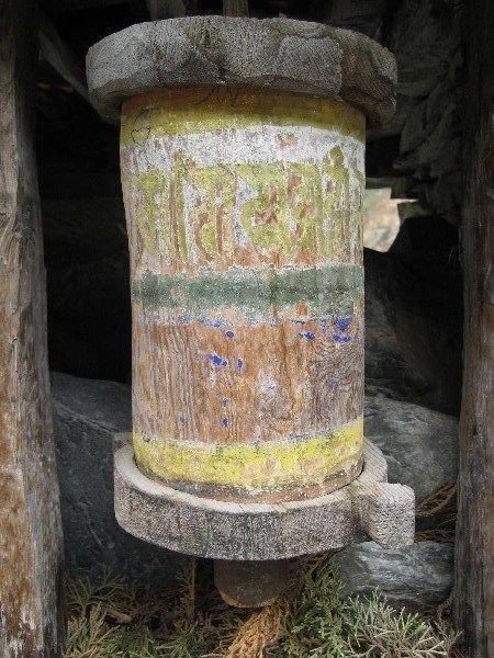 Painted prayer wheel