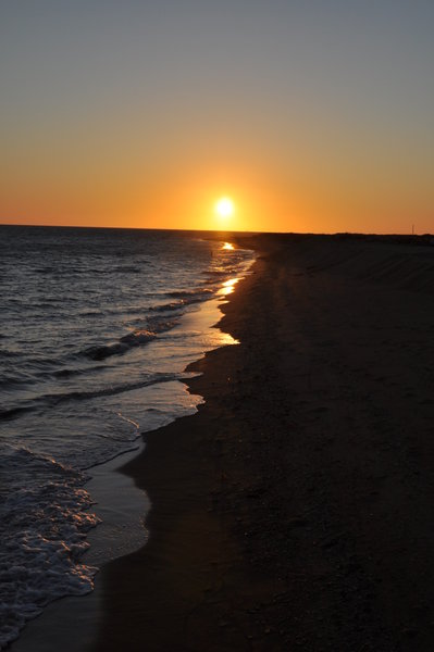 Sunset on the south-east beach