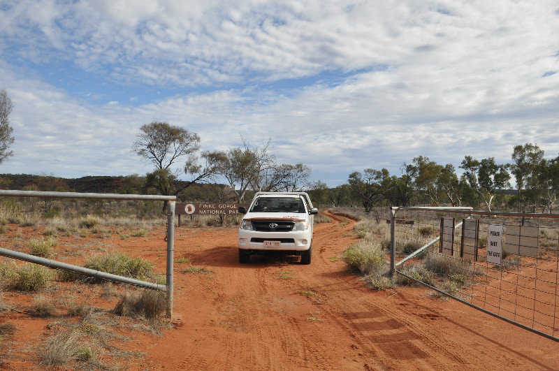 Driving out of Finke Gorge NP