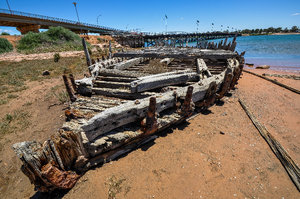 Old boat being reclaimed by the Bay, Spencer Gulf Port Augusta