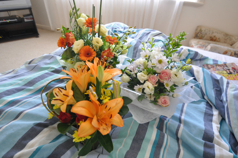 My beautiful flowers (back mum & dad, left Mick & Kate, right Mick & Bek) THANKS GUYS!!