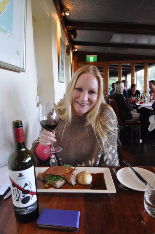 Birthday girl lapping up the gorgeous food & wine at DÁrenberg Winery