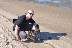 Molly on the dog beach Melbourne