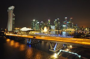 Singapore City by night (on the Flyer)