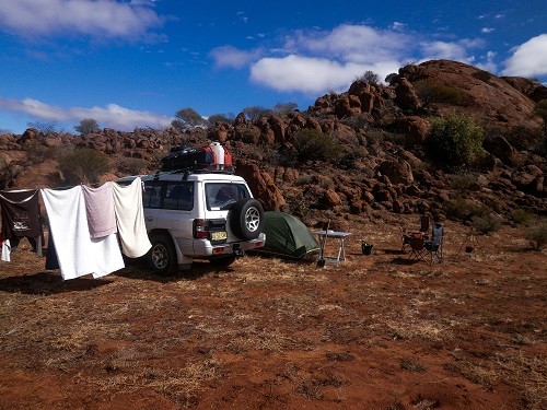 Beautiful rocky camp near Kulgera