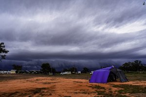 Uh Oh, storm brewing & yes thats our little camp on the right - Pilliga Bore