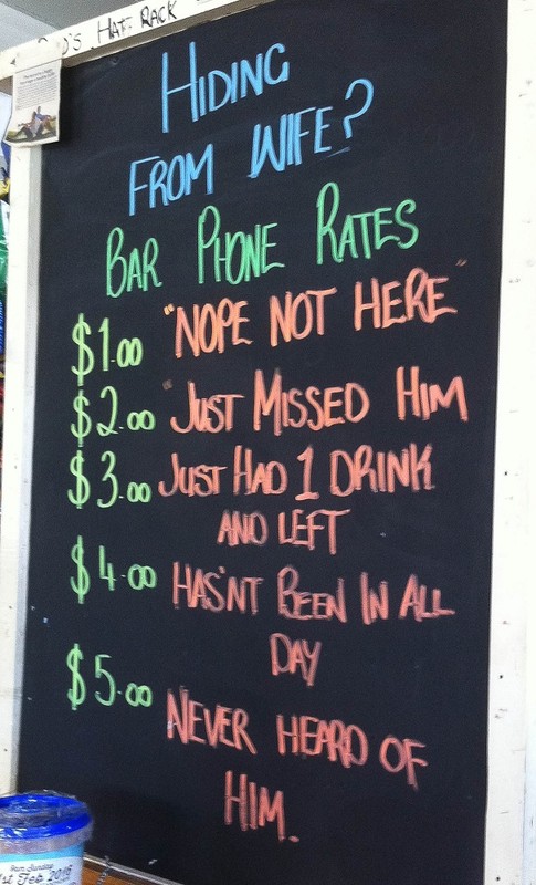 Sign at the local pub Stanthorpe