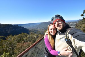 On the skydeck at Scenic World Blue Mountains