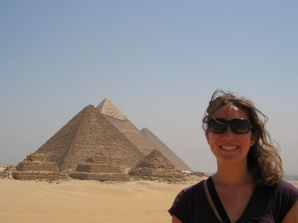 Me in front of the pyramids