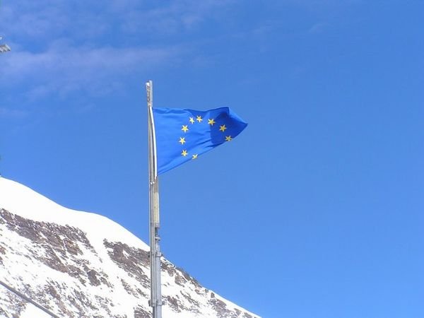 Top of Jungfrau - Euro Flag