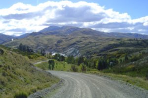 driving into the town of St. Bathans
