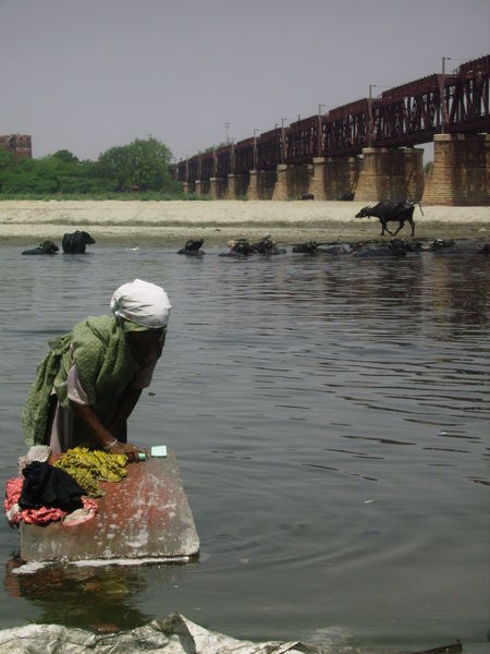 Locals at Yamuna river, Agra